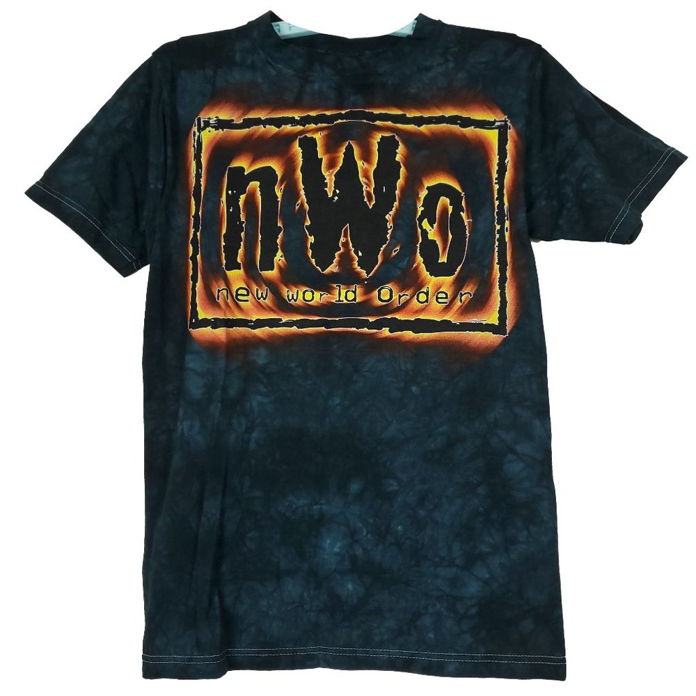Vintage‎ Liquid Blue NWO Wrestling T-Shirt Black Navy Tie Dye S Small NWT